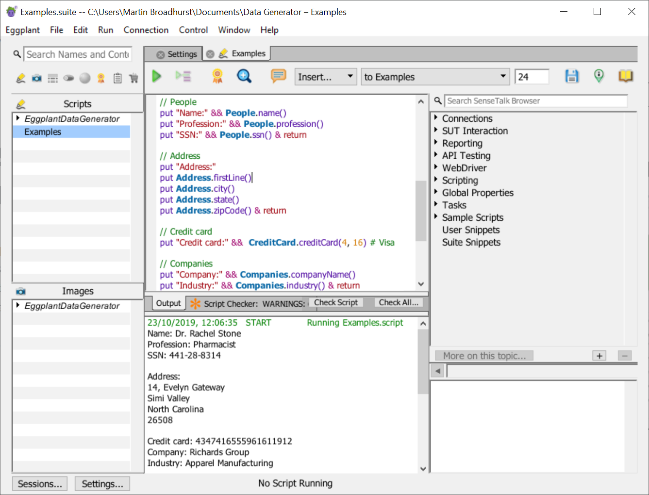 test data file generator